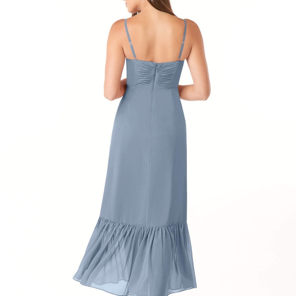 Azazie Justina bridesmaid dress dusty blue - Picture 2 of 5
